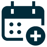 calendar icon with plus +